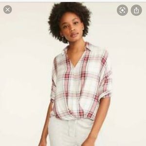 NWT Ann Taylor Loft plaid wrap shirt